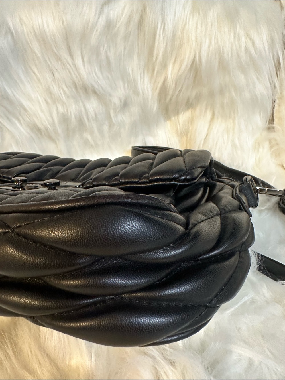 Badgley Mischka Quilted Leather Crossbody Bag in Black - Picture 10 of 13